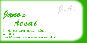 janos acsai business card