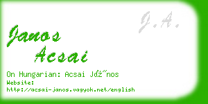 janos acsai business card